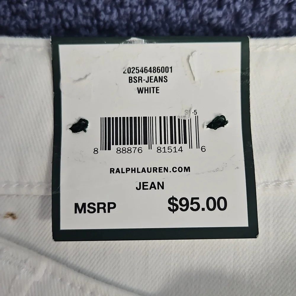 LRL‎ Lauren Modern Curvy Straight Leg Denim: Color- White: Size 22W SEE DETAILS